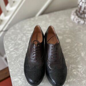 robert clergerie wedges us8 bloke cottage brown black business wingtip shoes